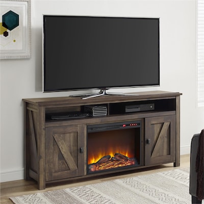 Altra Furniture Farmington 60 in. Electric Media Fireplace - Heritage Pine