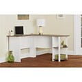 Ameriwood Home Dakota L-Shaped Desk with Bookshelves, White