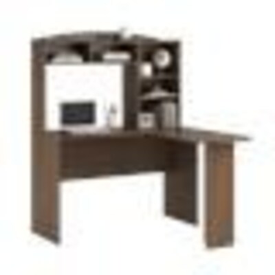 Altra Sutton 48" W L Computer Desk with Hutch, Saint Walnut (9883214COM)