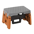 COSCO 1 Step Molded Folding Step Stool, Black, Orange, and Gray (11903BGO1E)