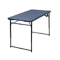 COSCO 4 ft. Indoor Outdoor Adjustable Height Center Fold Tailgate Table Dark Blue (14402DBK1E)