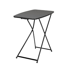 COSCO 18” x 26” Indoor Outdoor Adjustable Height Personal Folding Tailgate Table, Black, 2 pack (371