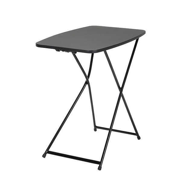 COSCO 18” x 26” Indoor Outdoor Adjustable Height Personal Folding Tailgate Table, Black, 2 pack (37129BLK2E)