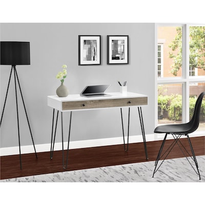 Altra Haven Retro Desk With Riser Espresso Gunmetal Gray 9881196