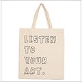 Retrospect Group Natural Canvas LISTEN TO YOUR ART Tote Bag 16.5 x 14.57 x 4.33 (RETV083)