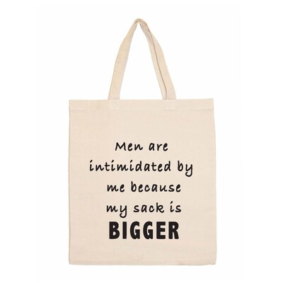 Retrospect Group Natural Canvas Men Are Intimidated By Me… Tote Bag 16.5 x 14.57 x 4.33 (RETV037)