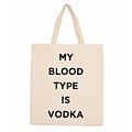 Retrospect Group Natural Canvas My Blood Type is Vodka - RETROSPECT Tote Bag 16.5 x 14.57 x 4.33 (RETV066)