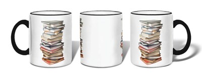 Retrospect Group Stack of Books Ceramic 11 Ounce Mug (MUG101)
