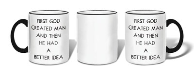 Retrospect Group GOD CREATED MAN Ceramic 11 Ounce Mug (MUG217)