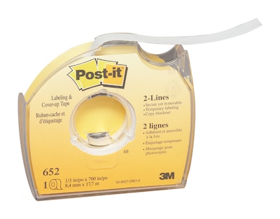 Post-it Labeling and Cover-Up Correction Tape, White (652)
