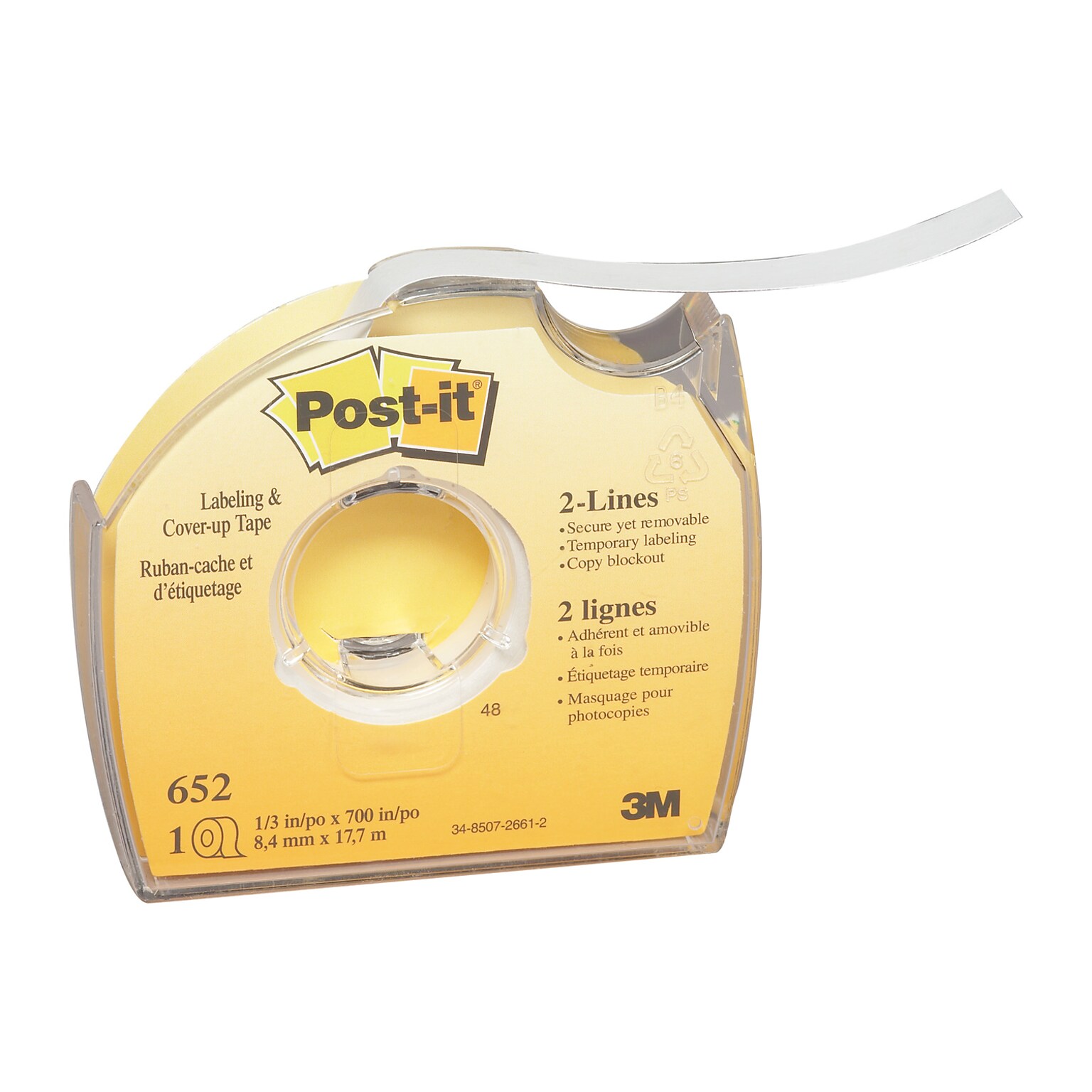 Post-it Labeling and Cover-Up Correction Tape, White (652)