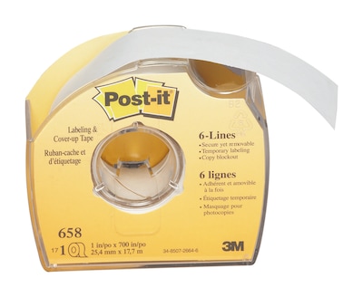 Post-it Labeling and Cover-Up Correction Tape, White (658)