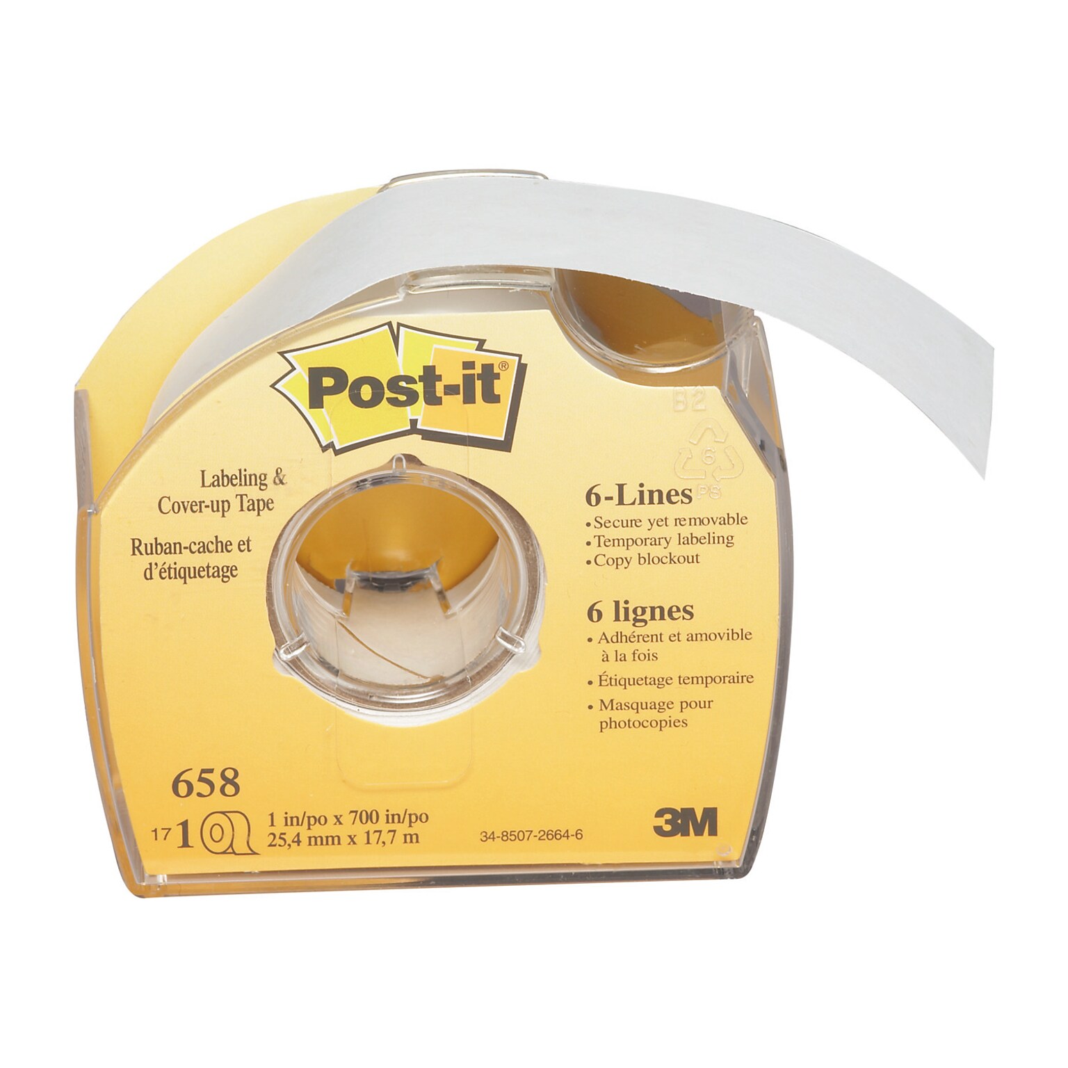 Post-it Labeling and Cover-Up Correction Tape, White (658)