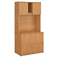 Bush Business Furniture Emerge Lateral File Cabinet with Hutch, Modern Cherry (300S106MC)