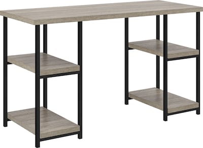Ameriwood Home Elmwood 48"W Double Pedestal Desk, Distressed Gray Oak (9832096PCOM)
