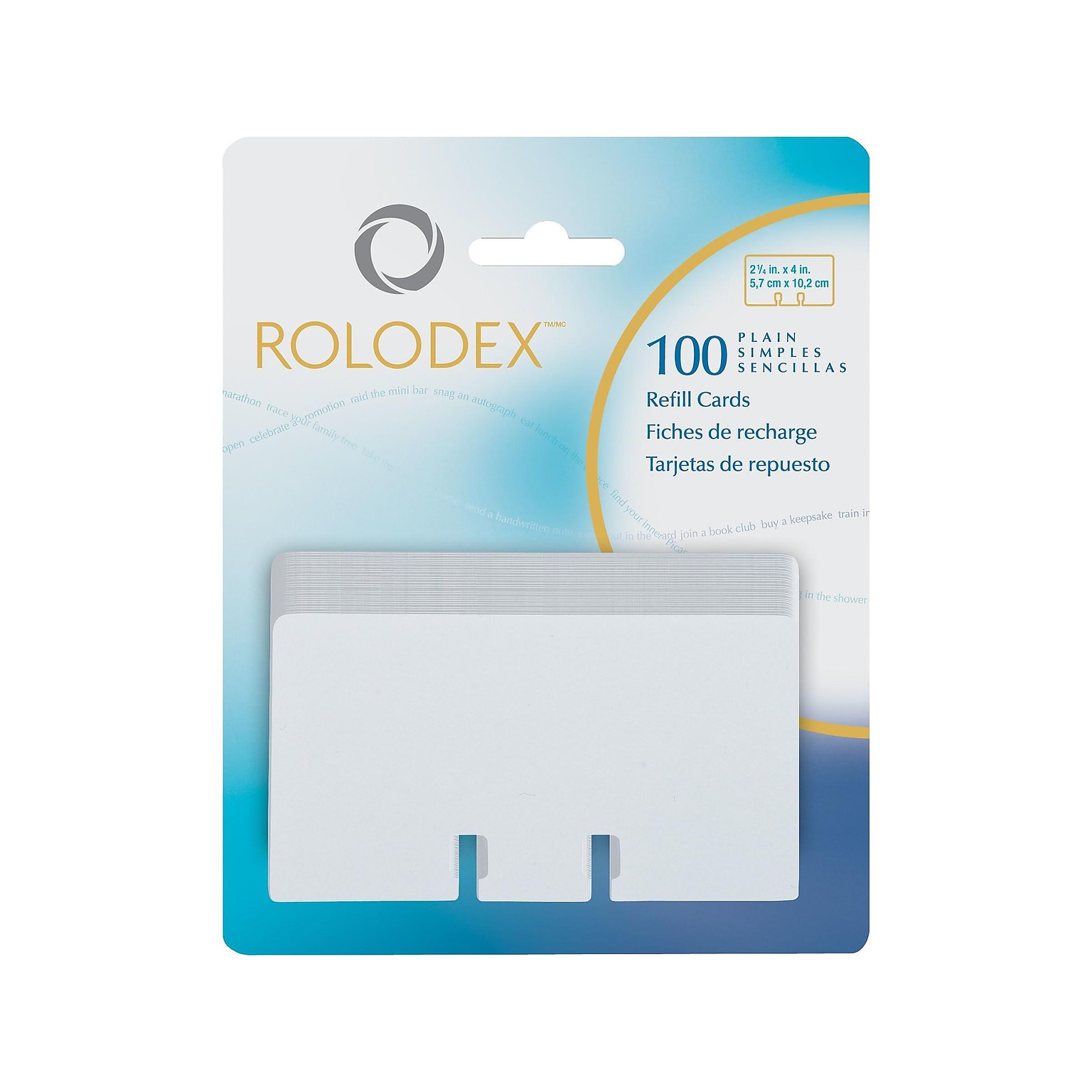 Rolodex Rotary Cards, White, 100/Pack (67558)