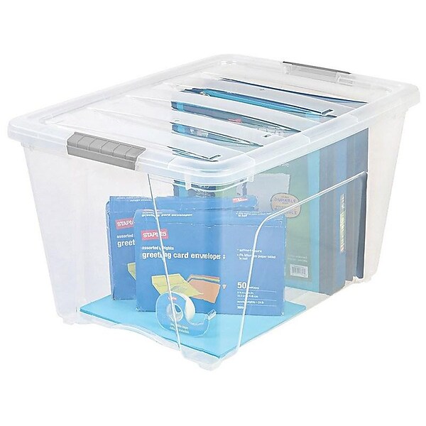 IRIS USA 32 Qt Clear Plastic Storage Box with Latches, 6 Pack