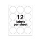 Avery High Visibility Laser Shipping Labels, 2.5"Dia., White, 300/Pack (5294)
