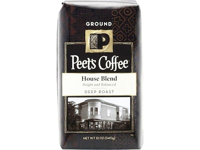 Peets Coffee House Blend Ground Coffee, Dark Roast, 10.5 oz. (PCE835261)