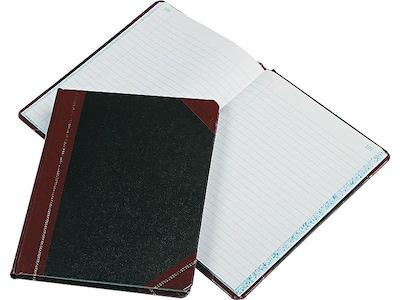 Boorum & Pease 38 Series Record Book, 7.63" x 9.63", Black/Red, 75 Sheets/Book (38-150-R)