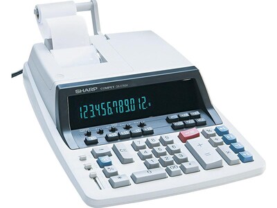 Sharp QS-2760H 12-Digit Desktop Printing Calculator, White