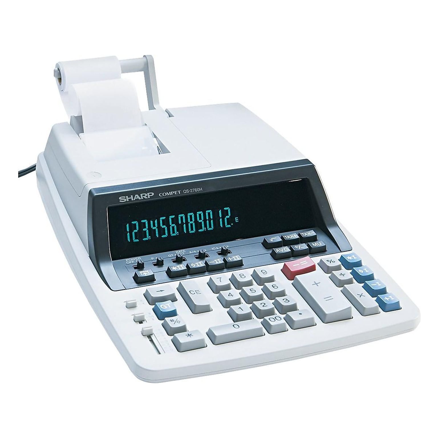 Sharp QS-2760H 12-Digit Desktop Printing Calculator, White