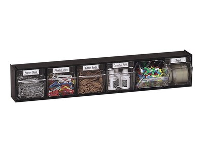 Deflect-O Tilt Bin Interlocking Compartment Storage, Black/Transparent (20604OP)