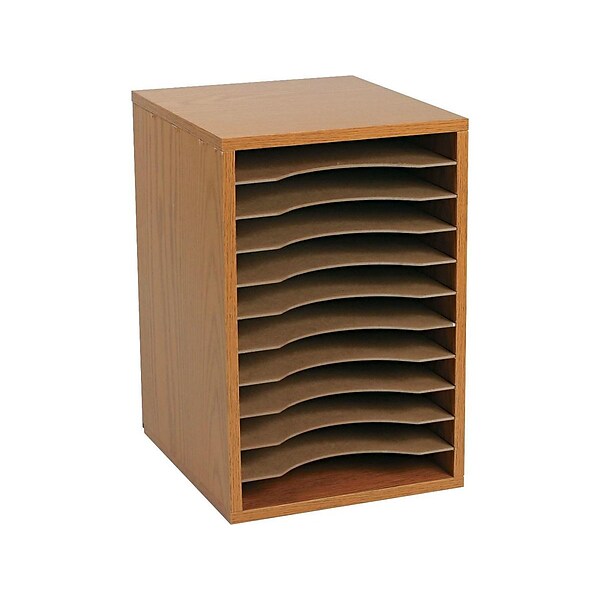 Safco Stackable Wood File Organizer, Oak (9419MO)