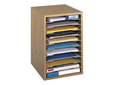 Safco Stackable Wood File Organizer, Oak (9419MO)