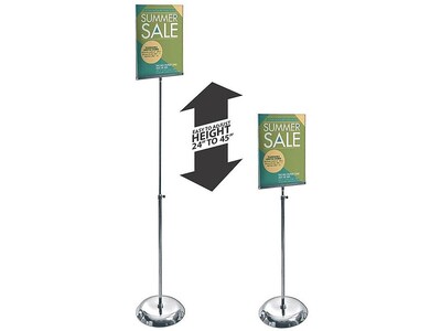 Azar Sign Holder, 8.5" x 11", Silver Metal (300840)