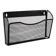 Rolodex Mesh 1-Pocket Metal Letter Size Wall File, Black (21931)