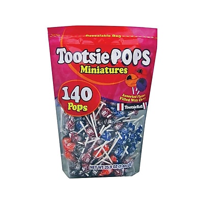 Tootsie Pops Miniature Lollipops, Assorted, 25.9 Oz., 140/Pack (4142)