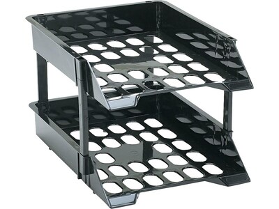 Deflect-O Supertray Front Loading Letter Tray, Black (63304)
