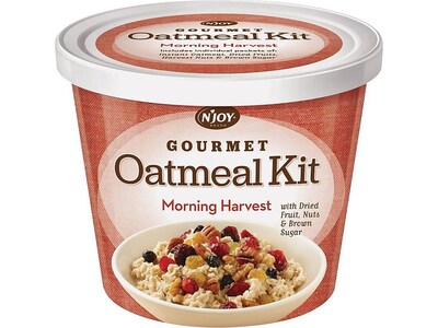NJoy Morning Harvest Oatmeal & Granola, Variety, 3.42 Oz., 8/Carton (40772)