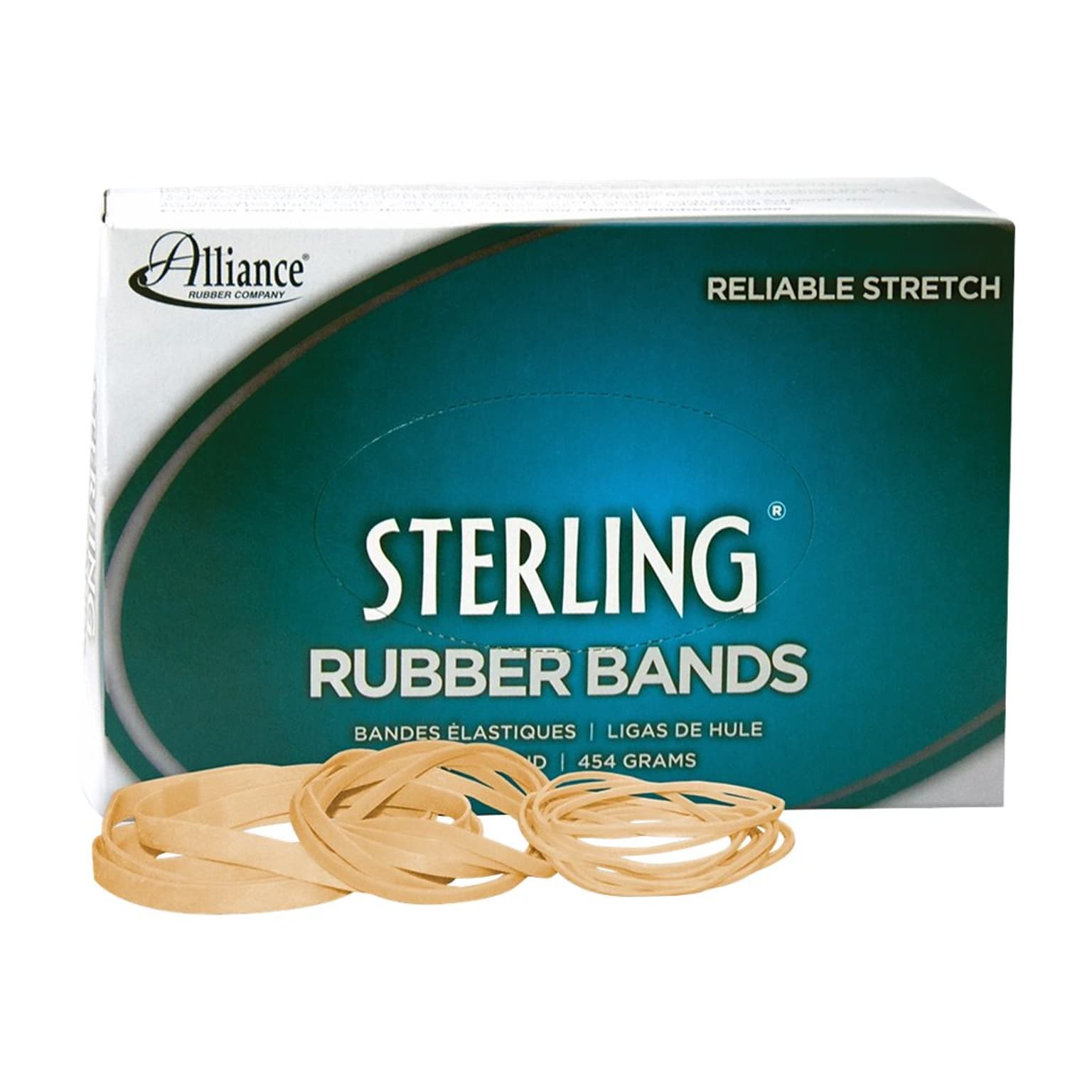Alliance Rubber Sterling Multi-Purpose #54 Rubber Bands, Natural Crepe, 500/Pack (24545)