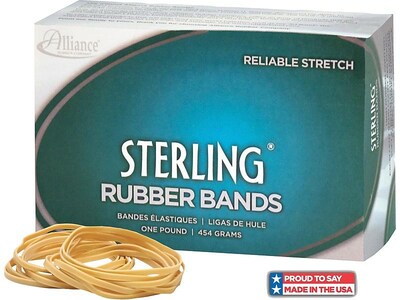 Alliance Rubber Sterling Multi-Purpose #54 Rubber Bands, Natural Crepe, 500/Pack (24545)