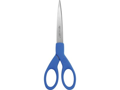 Westcott All Purpose Preferred 7 Stainless Steel Scissors, Pointed Tip,  Blue (43217)