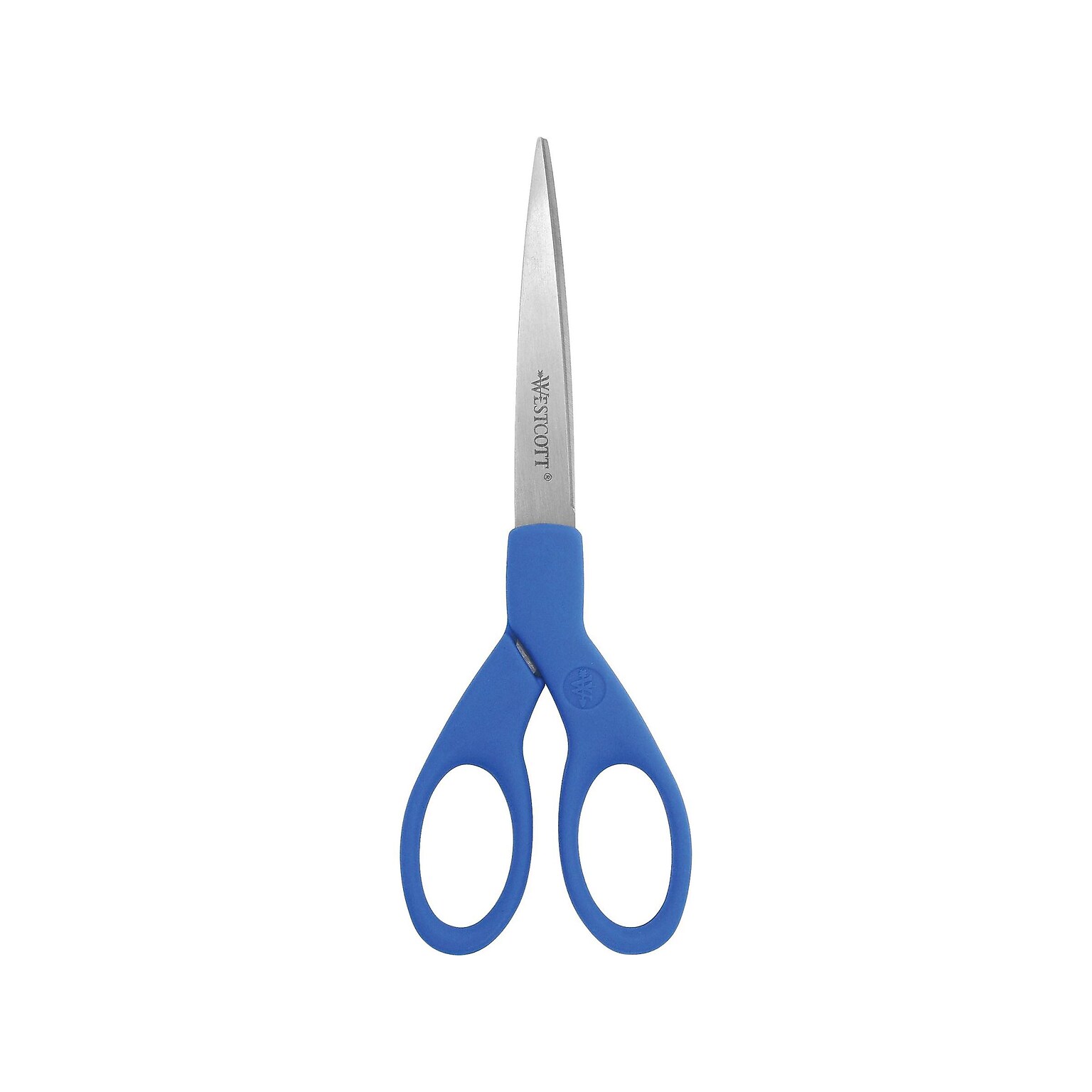 Westcott All Purpose 7 Stainless Steel Standard Scissors, Pointed Tip, Blue (44217)