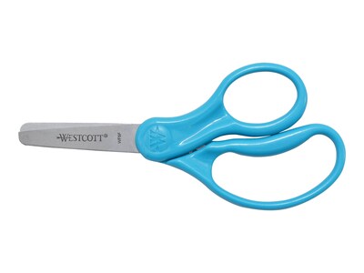 Westcott 5 Stainless Steel Kids Scissors, Blunt Tip, Assorted Colors, 12/Pack (13140)