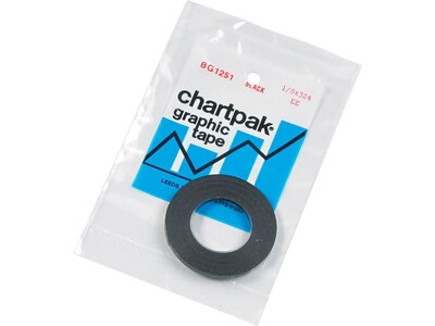 Chartpak Graphic Glossy Tape, 1/8W x 9 yds., Black (BG1251)