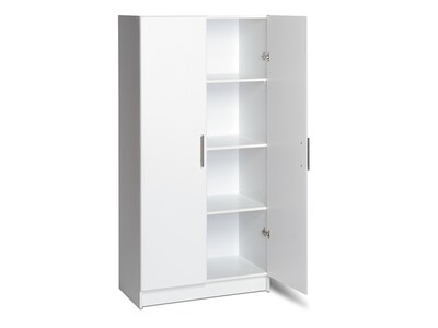 Prepac Elite 65" Composite Storage Cabinet with 3 Shelves, White (WES-3264)