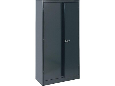 Tennsco Standard 72H Steel Storage Cabinet with 4 Shelves, Black (7218-BLK)