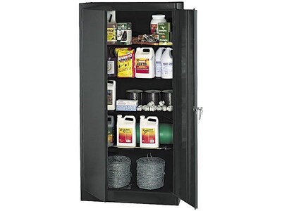 Tennsco Standard 72"H Steel Storage Cabinet with 4 Shelves, Black (7218-BLK)