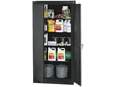 Tennsco Standard 72H Steel Storage Cabinet with 4 Shelves, Black (7218-BLK)