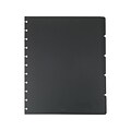 Staples Arc System Tab Dividers, 9 x 11, Black, 5/Pack (21301)