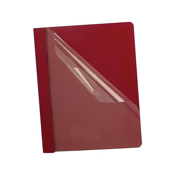 Oxford Clear Front 3-Prong Report Cover, Letter Size, Dark Red (OXF 55811)