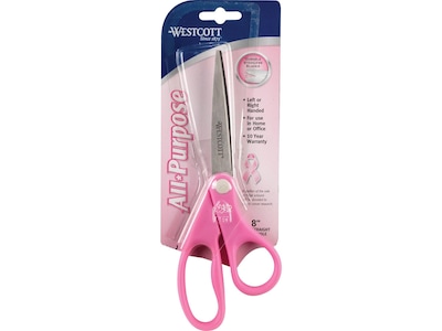 Westcott 8 Pink Ribbon Stainless Steel Scissors (15387)