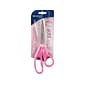 Westcott® All Purpose Pink Ribbon 8" Stainless Steel Scissors, Pointed Tip, Pink (15387)