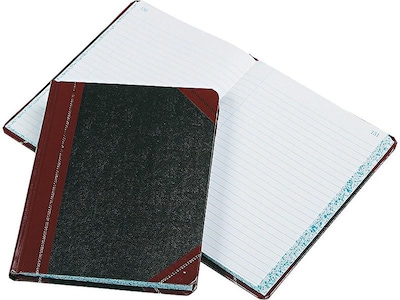 Boorum & Pease 38 Series Record Book, 7.63" x 9.63", Black/Red, 150 Sheets/Book (38-300-R)