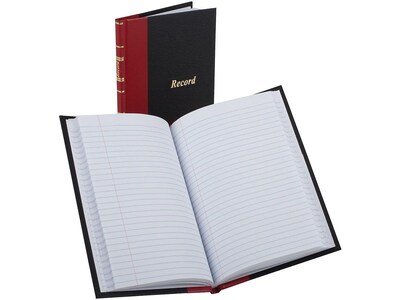 Boorum & Pease Gold Line Series Record Book, 5 x 7.5, Black/Red, 72 Sheets/Book (96304EE)